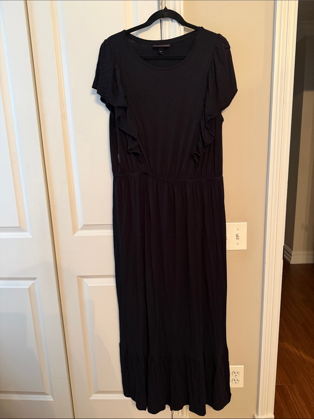 Lane Bryant Black Ruffle Sleeve Maxi Dress